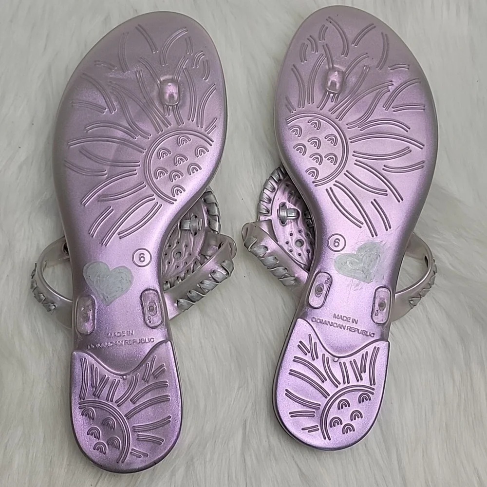 JACK ROGERS Georgica Iridescent Jelly Medallion Thong Casual Flip Flop Sandals 6
